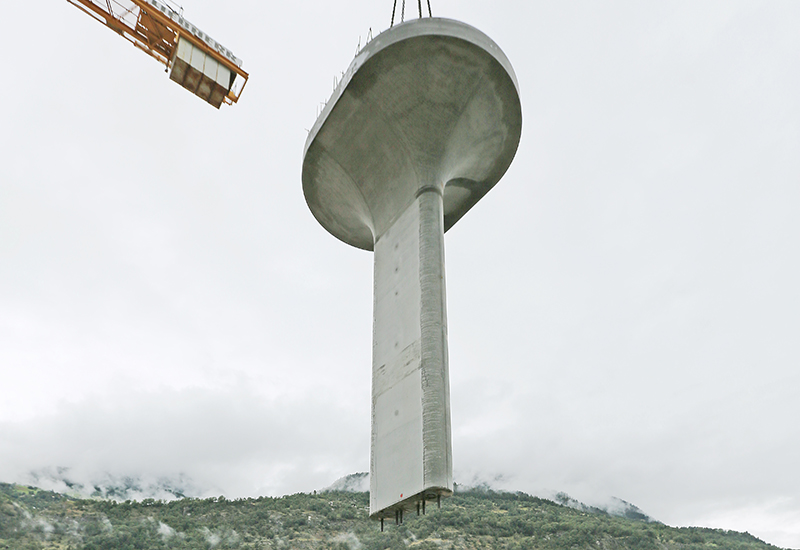 Montage der Betonstütze