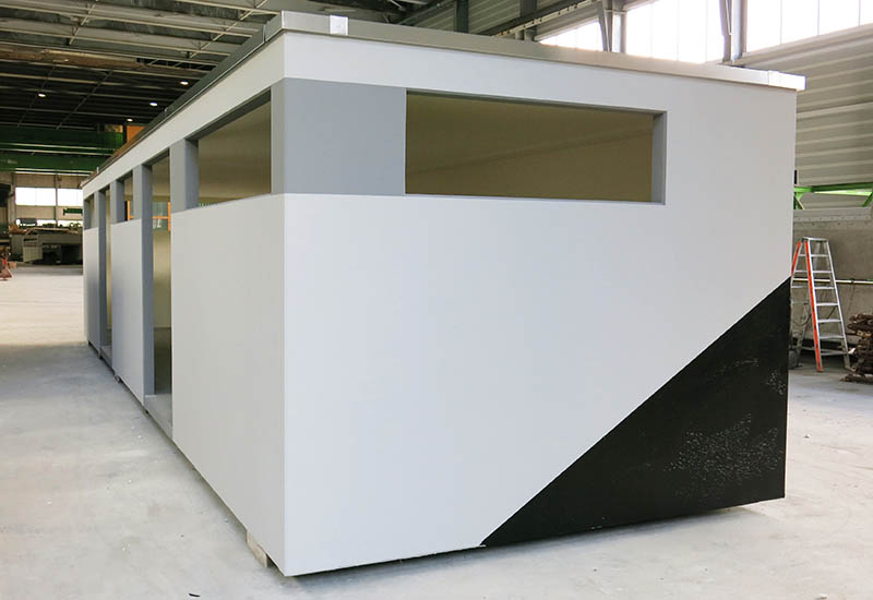 Raumelemente aus Beton in der Produktion