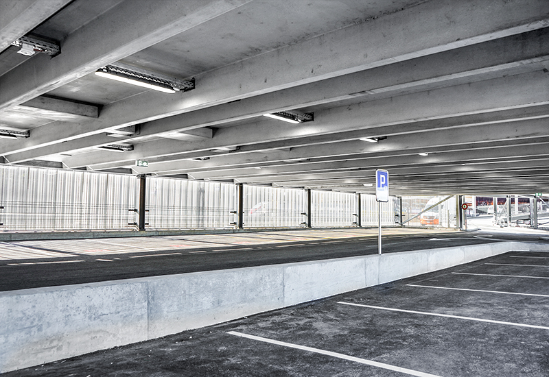 Fahrbahn- und Rippenplatten, SBB Park-and-Rail-Parkhaus, Stein-Säckingen