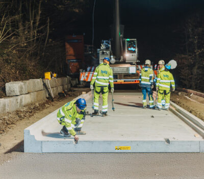 Vorfabrizierte Busfahrbahnplatten